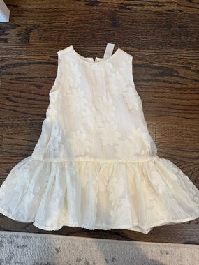 H&M Cream Floral Eyelet Ruffle Dress for toddler girls